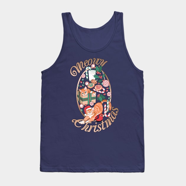 Meowy Christmas Ginger Cats Tank Top by PerrinLeFeuvre